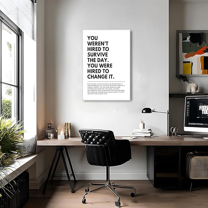 You Were Hired to Change It Motivational canvas Wall Art Empowering Quote wall - Image 2