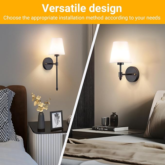 Vimhou Peel and Stick Wall Sconces, Stick On Wall Sconce Set of 2, Battery - Image 9