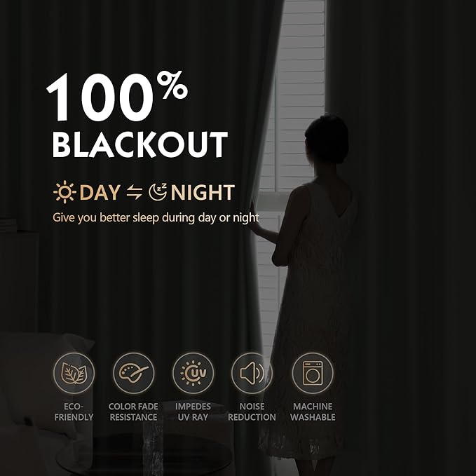 FMFUNCTEX 100% Blackout Curtains - Image 2
