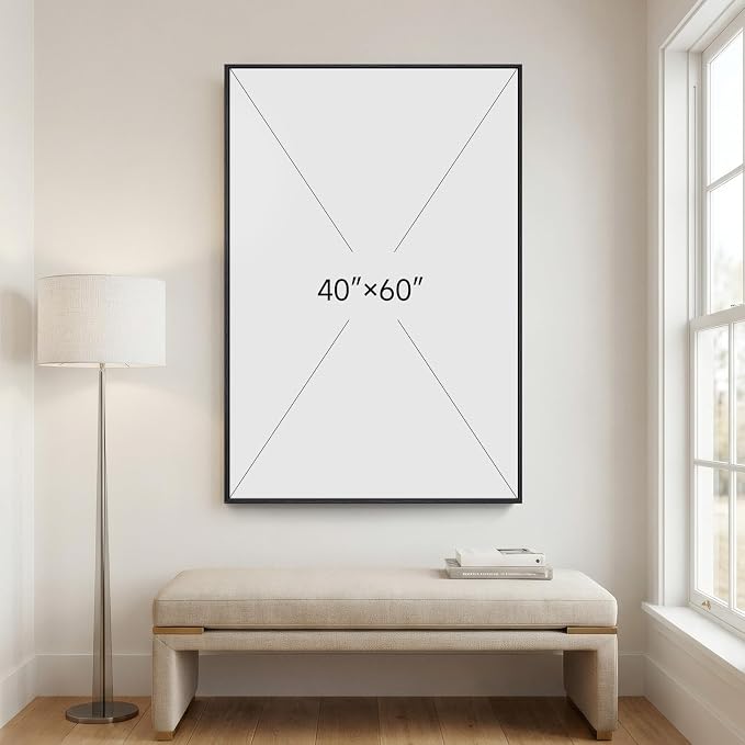 Extra Large Framed Blue Abstract Wall Art - Image 7