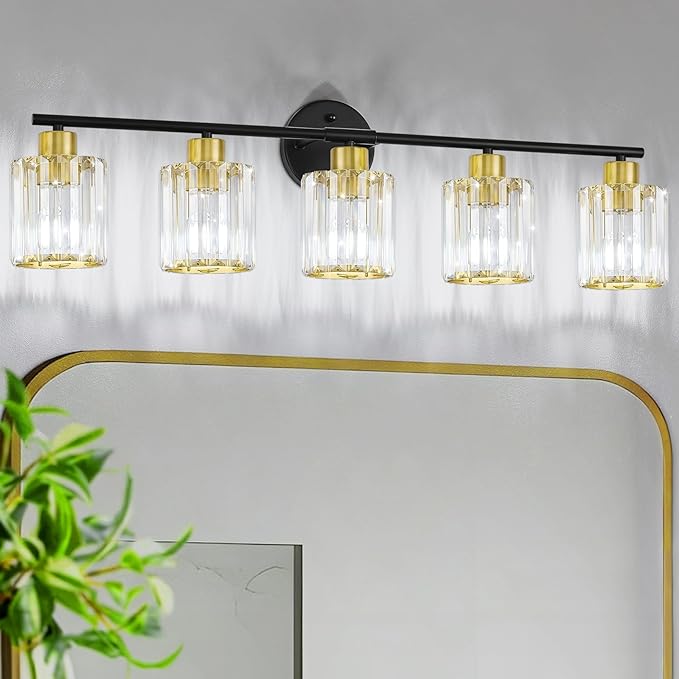 Crystal Bathroom Light Fixtures, Bathroom Lighting Fixtures Over Mirror by Kvhiiw