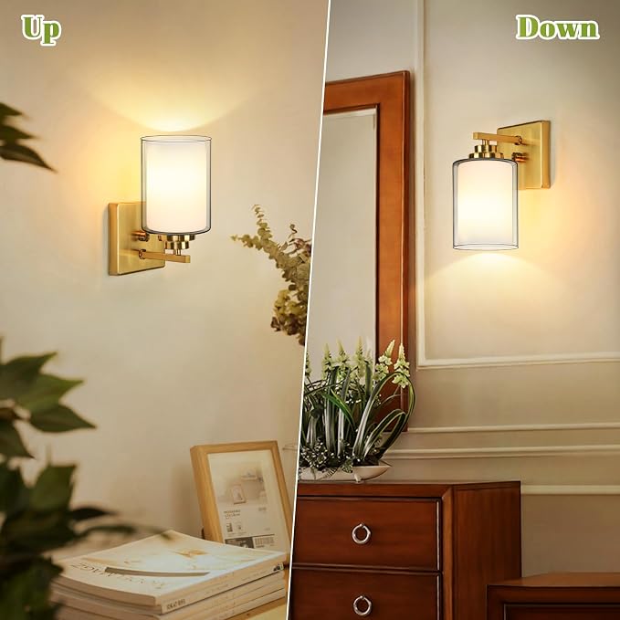 VerRon Set of 2 Wall Sconces for Bathroom, Modern Vanity Light Fixtures - Image 4