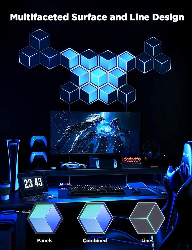 Govee Glide Hexagon Light Panels Ultra, RGBIC 3D Wall Lights - Image 2