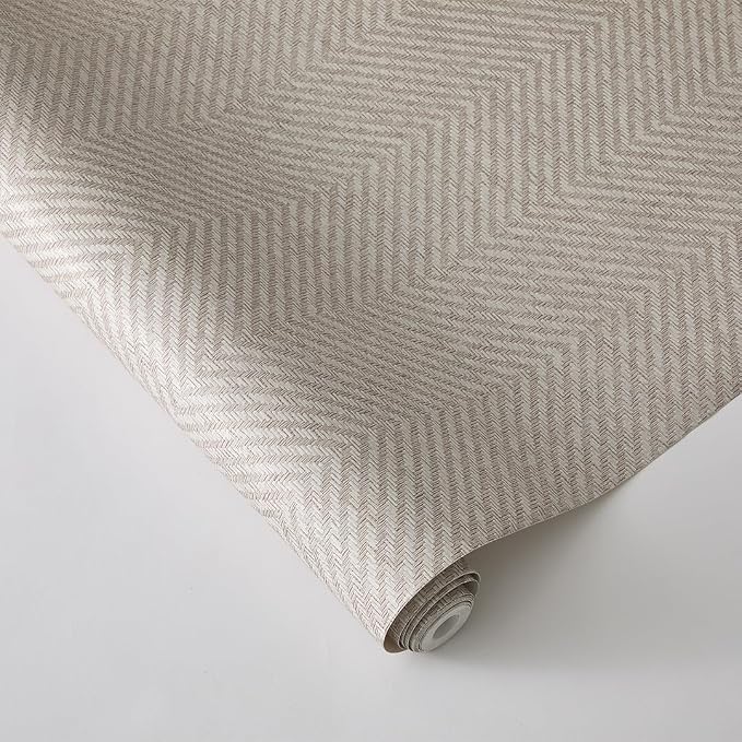 Tempaper x Jeremiah Brent Textured Faux Grasscloth Parquet Removable Peel and - Image 5