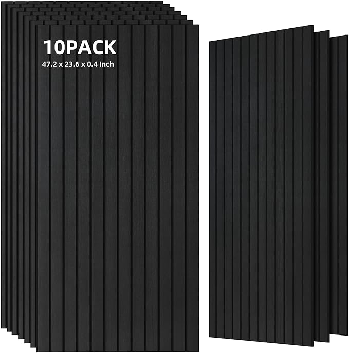 TO-TH Wood-Look Acoustic Wall Panels, 10 Pack 47.2” x 23.6” Acoustic Panels by TO-TH
