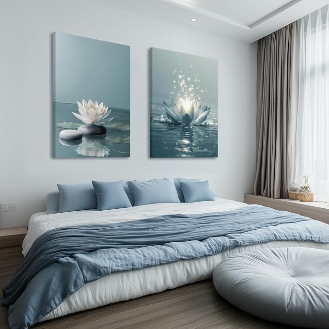 GELDSTEI Calm Zen Botanical Canvas Wall Art, Yoga Spa Meditation Room Decor - Image 7