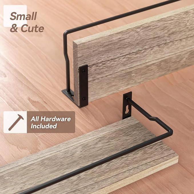 RICHER HOUSE Bathroom Shelves, Guard-Rail Floating Shelves - Image 4