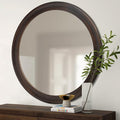 CULER Round Wall Mirrors 30 Inch, Wood Rustic Decorative Transitional Mirror by Culer