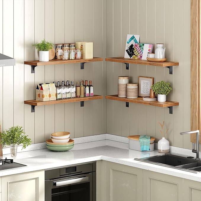HOOBRO Floating Shelves for Wall, 23.6" Wall Mounted Shelves Set of 2, Hanging - Image 6