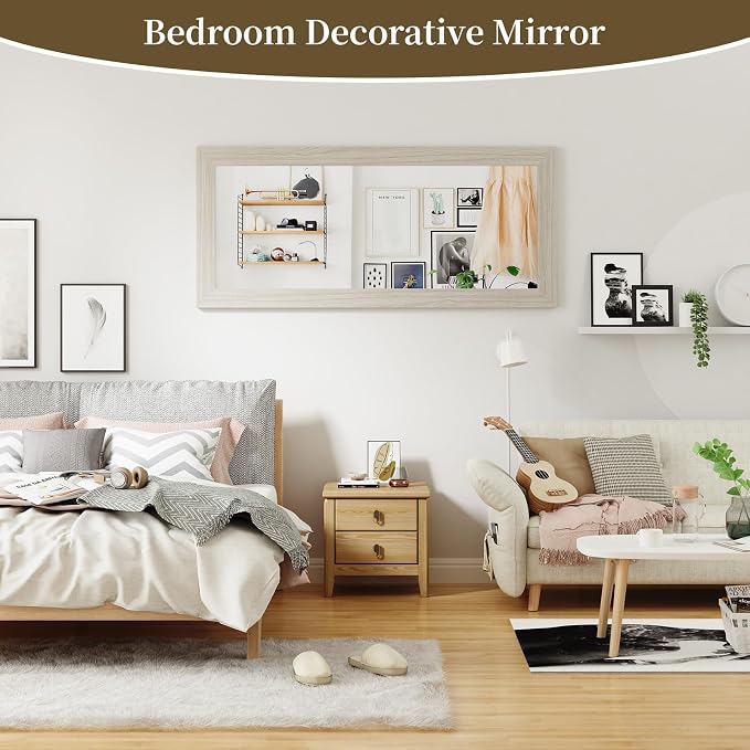 Syndra Modern Full Length Mirror Wood Frame, 65x24'' Large Floor Mirror - Image 8