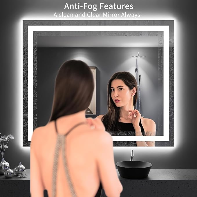 LOAAO 48"X40" LED Bathroom Mirror - Image 3