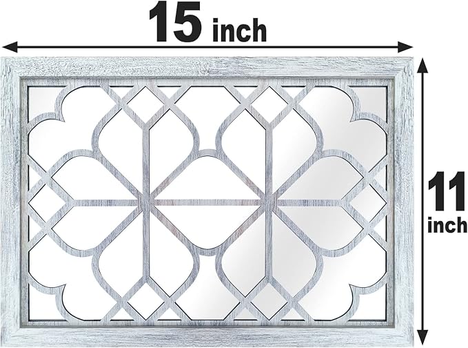 Wocred Set of 2 Rectangular Wall Mirror, Gorgeous Rustic Farmhouse Accent Mirror - Image 7