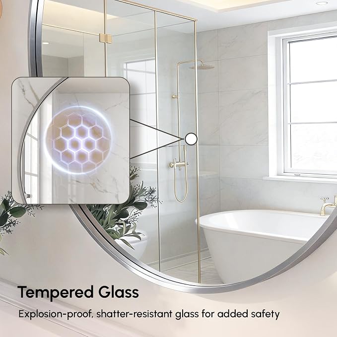 USHOWER Brushed Nickel Bathroom Mirrors - Image 2