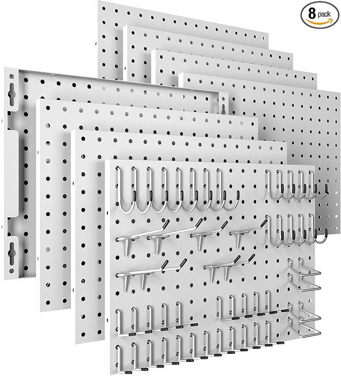 Spampur Peg Board, 8 Pack Metal Pegboard Panels by Spampur