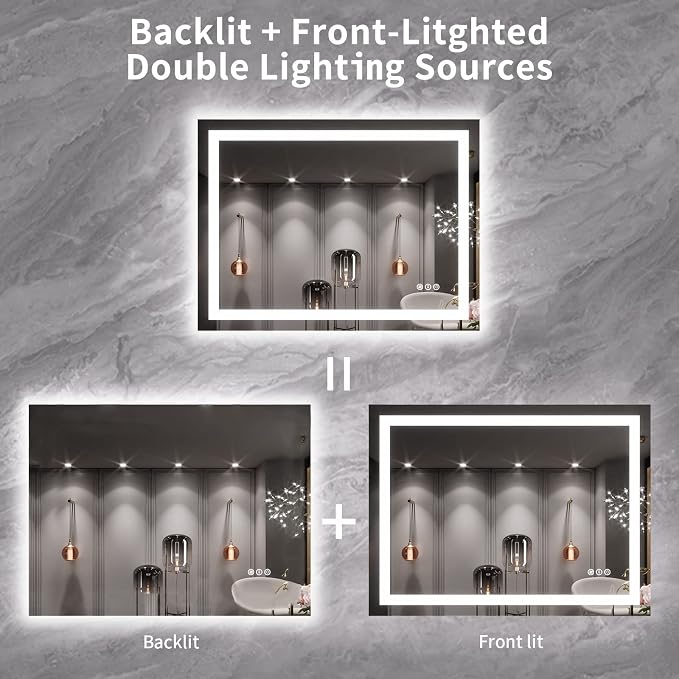 LOAAO 40X30 LED Bathroom Mirror - Image 6