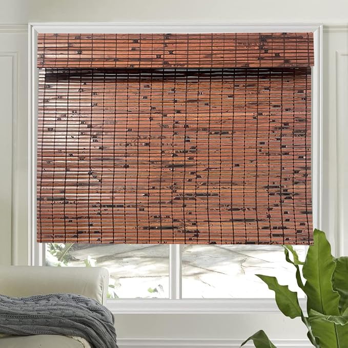 Letau No Drill No Tools Cordless Wood Window Shades Blinds, Bamboo Light by LETAU