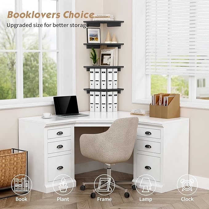 Forbena Black Floating Corner Bookshelf - Image 7