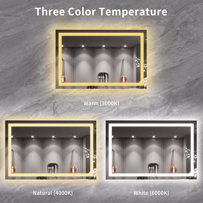LOAAO 55X36 LED Bathroom Mirror - Image 5