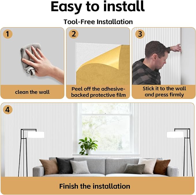 RITOLLO 6 Pack Bilayer Thickened-Sound Proof Wall Panels 47.2"x23.6"x0.72" High - Image 5