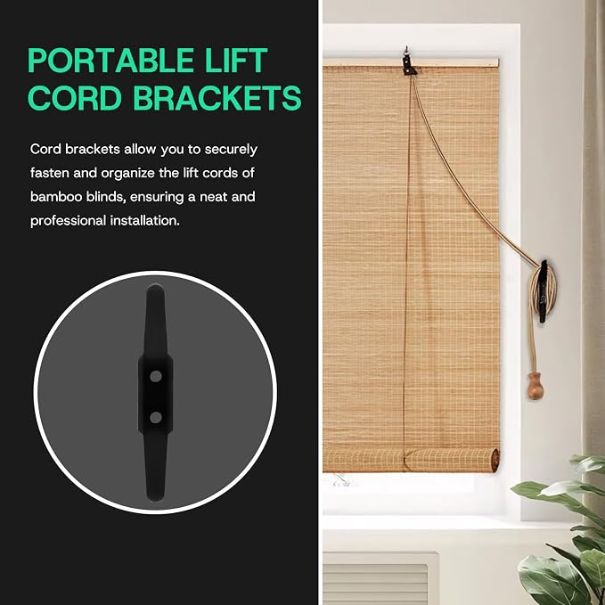 Bamboo Blind Screw Hooks Accessory Set, Window Decor Installation Kit - Image 4