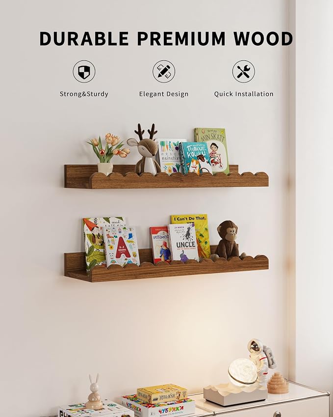 Shario Nursery Book Shelves, Floating Shelves - Image 2