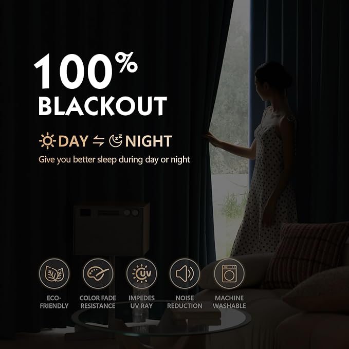 FMFUNCTEX 100% Blackout Curtains - Image 4