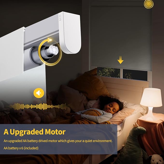 Motorized Blinds with Remote, Grasscloth Fabric Smart Blinds with Valance Cover - Image 3