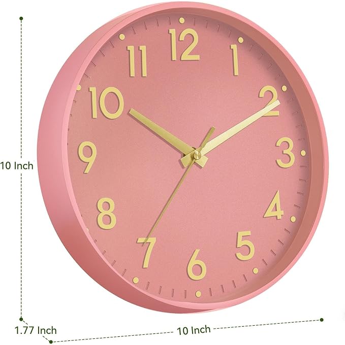 Mosewa Wall Clock 10 Inch, Battery Operated Silent Non-Ticking Modern Analog - Image 3