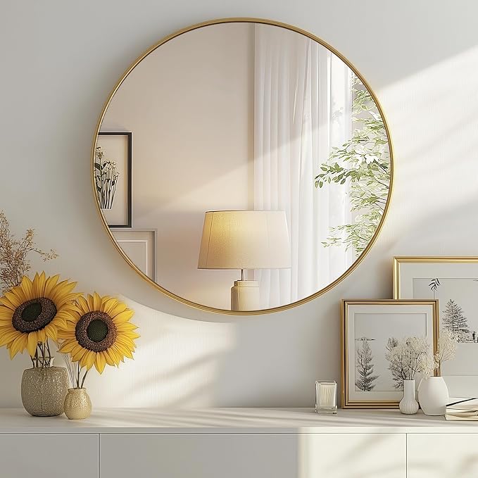 DUMOS Gold Circle Mirror for Wall 24.02 inch, Bathroom Round Mirror for Over by DumosLifestyle