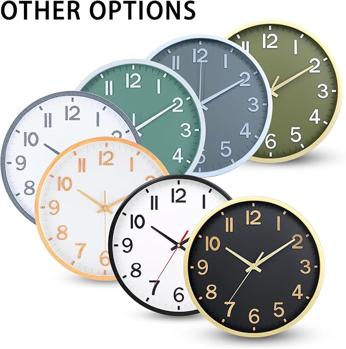Wall Clocks Battery Operated 10 inch Modern Wall Clock, Silent Non Ticking Wall - Image 9