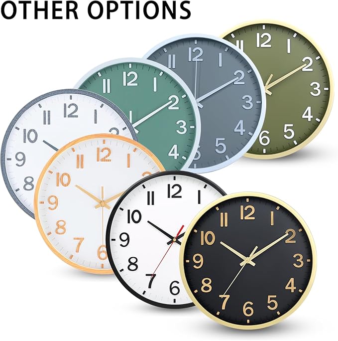 Wall Clocks Battery Operated 12 inch Modern Wall Clock, Silent Non Ticking Wall - Image 9