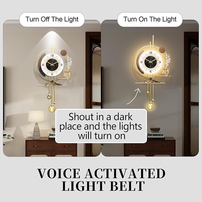 Modern Wall Clock for Living Room, Large Gold Decorative Wall Clock - Image 3