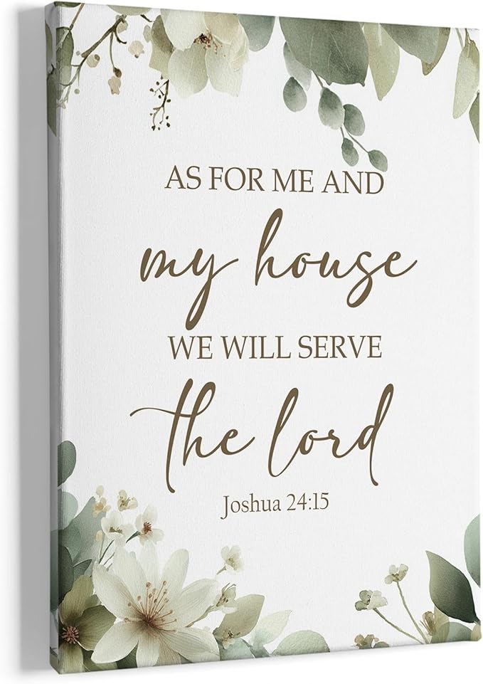 HIWX Christian Wall Decor, as for Me and My House Bible Verses Sage Green by HIWX