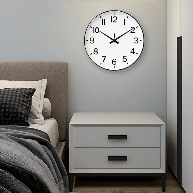 HZDHCLH White Analog Wall Clocks Battery Operated, 12 inch Silent Non Ticking - Image 6