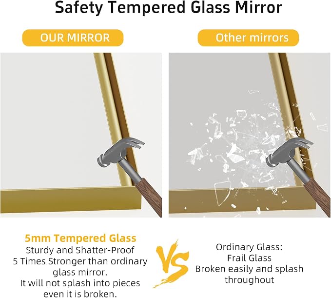 22x30 Inch Gold Bathroom Mirrors - Image 4