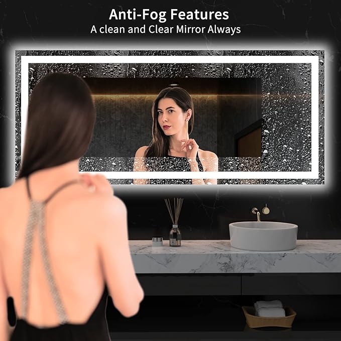 LOAAO 60X28 LED Bathroom Mirror - Image 3