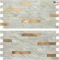 AULIGET 20 Sheets Faux Stone Peel and Stick Backsplash, Light Brown Marble Look by AULIGET