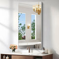 KOCUUY Silver Bathroom Mirror, HD Tempered Glass, Anti-Rust Brushed Silver Frame by KOCUUY