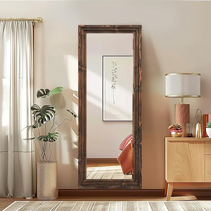 Full Length Mirror 58"x22" Solid Wood Frame Floor Large Mirror - Image 8