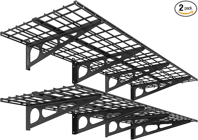 FLEXIMOUNTS 2-Pack 2x6ft Garage Shelving 24-inch-by-72-inch Heavy Duty Wall by FLEXIMOUNTS