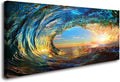 Cao Gen Decor Art S06775 Giant Wave Water Wall Art Canvas Prints 1 Panels Ocean by Cao+Gen+Decor+Art