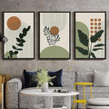 PHOPAGO Boho Plant Wall Art Green Botanical Bohemain Framed Wall Printing by PHOPAGO