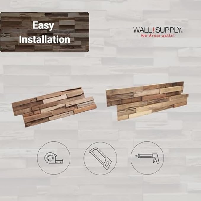 Wall!Supply 3D Wall Panels – Reclaimed Rustic Asian Teak Wood – Home Decor - Image 8