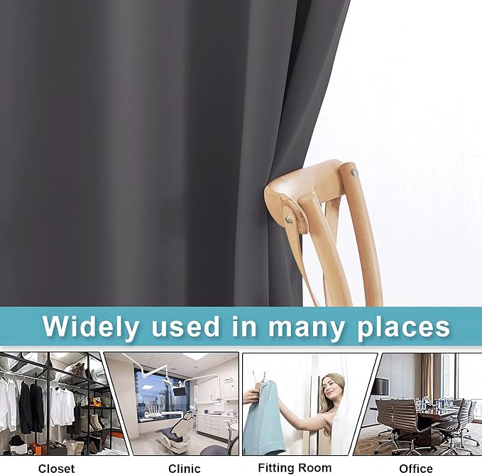 RYB HOME Extra Wide Curtains for Divider Room Separation Soundproof Temporary - Image 5
