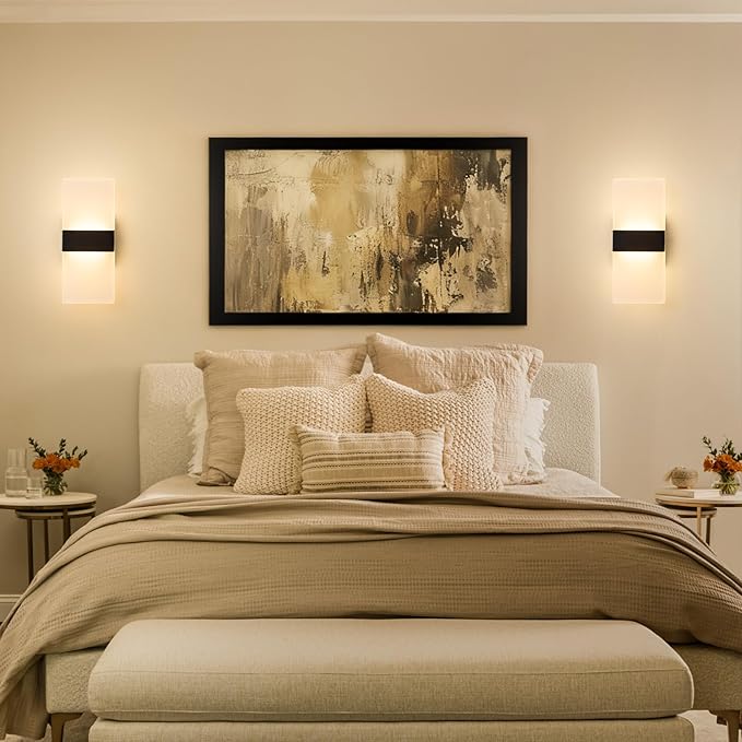 12 Inch Modern Black LED Wall Sconce, Indoor Dimmable Wall Lights, 12W - Image 2