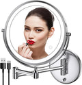 Rocollos Rechargeable Wall Mounted Lighted Makeup Mirror, 8 Inch Double-Sided by Rocollos