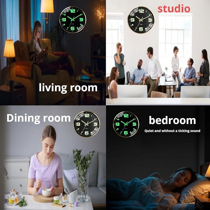 12-inch wall clock, powered by AA batteries, silent operation, large font - Image 5