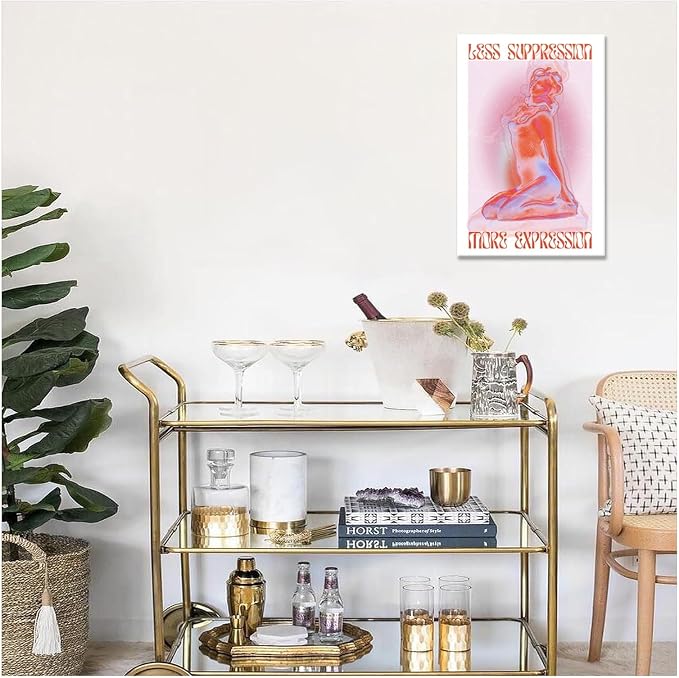 Spiritual Affirmation Art Poster Pink Woman Canvas Wall Art Aesthetic Pictures - Image 4