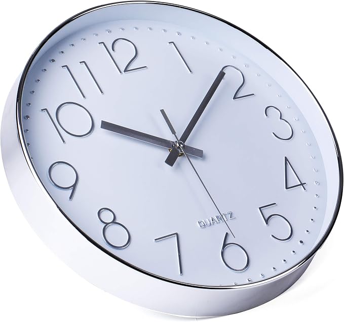 jomparis Modern 12" Battery Operated Non-Ticking Silent Sweep Movement Wall - Image 2