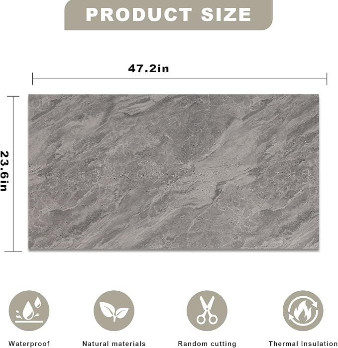 3D Wall Panels - 4PCS 47.2"x23.6" Faux Stone Wall Covering - MCM Modified Clay - Image 2